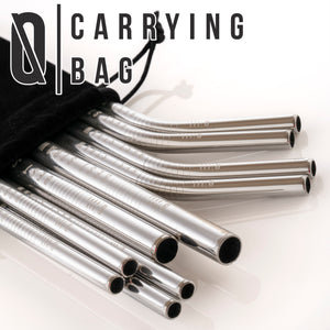 BAR N0NE Best Straws Set of 10 | 8.5 & 10.5" Long Wide Stainless Steel Metal Drinking Straws with Cleaning Brushes
