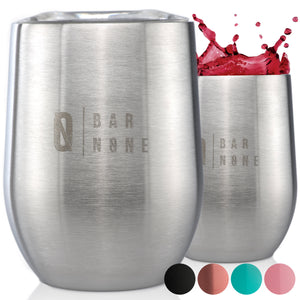BAR N0NE Wumbler | 12 Oz Exquisite Quality Stainless Steel Wine Glasses, Vacuum Insulated, Double Copper-Lined