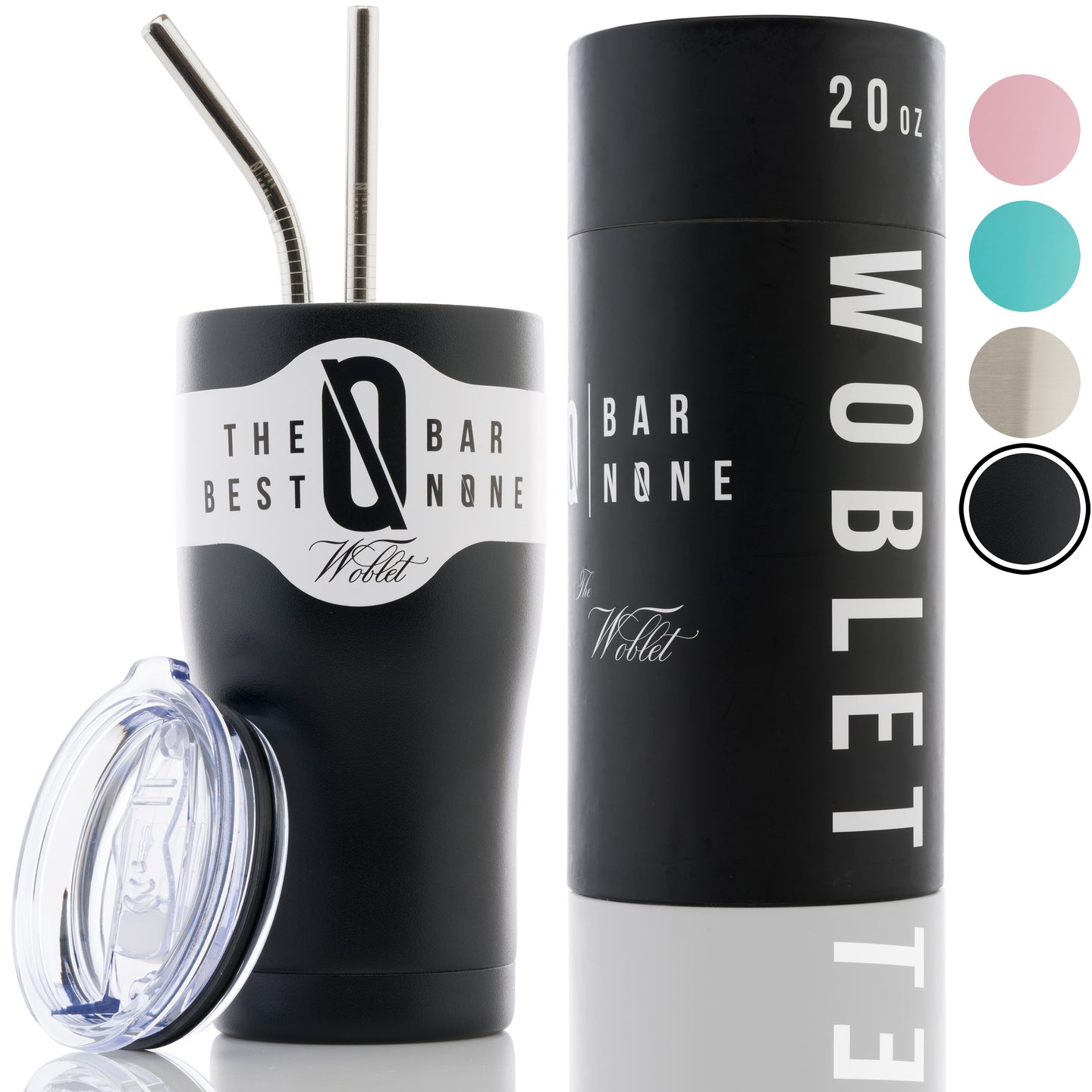 BAR N0NE Woblet | 20 oz Stainless Steel Travel Tumbler, Vacuum Insulated, Double Copper-Lined