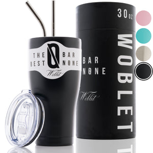 BAR N0NE Woblet | 30 oz Stainless Steel Travel Tumbler, Vacuum Insulated, Double Copper-Lined
